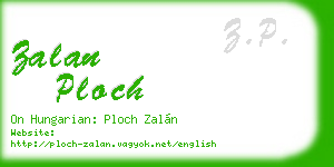 zalan ploch business card